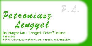 petroniusz lengyel business card